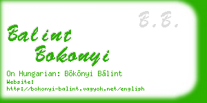 balint bokonyi business card